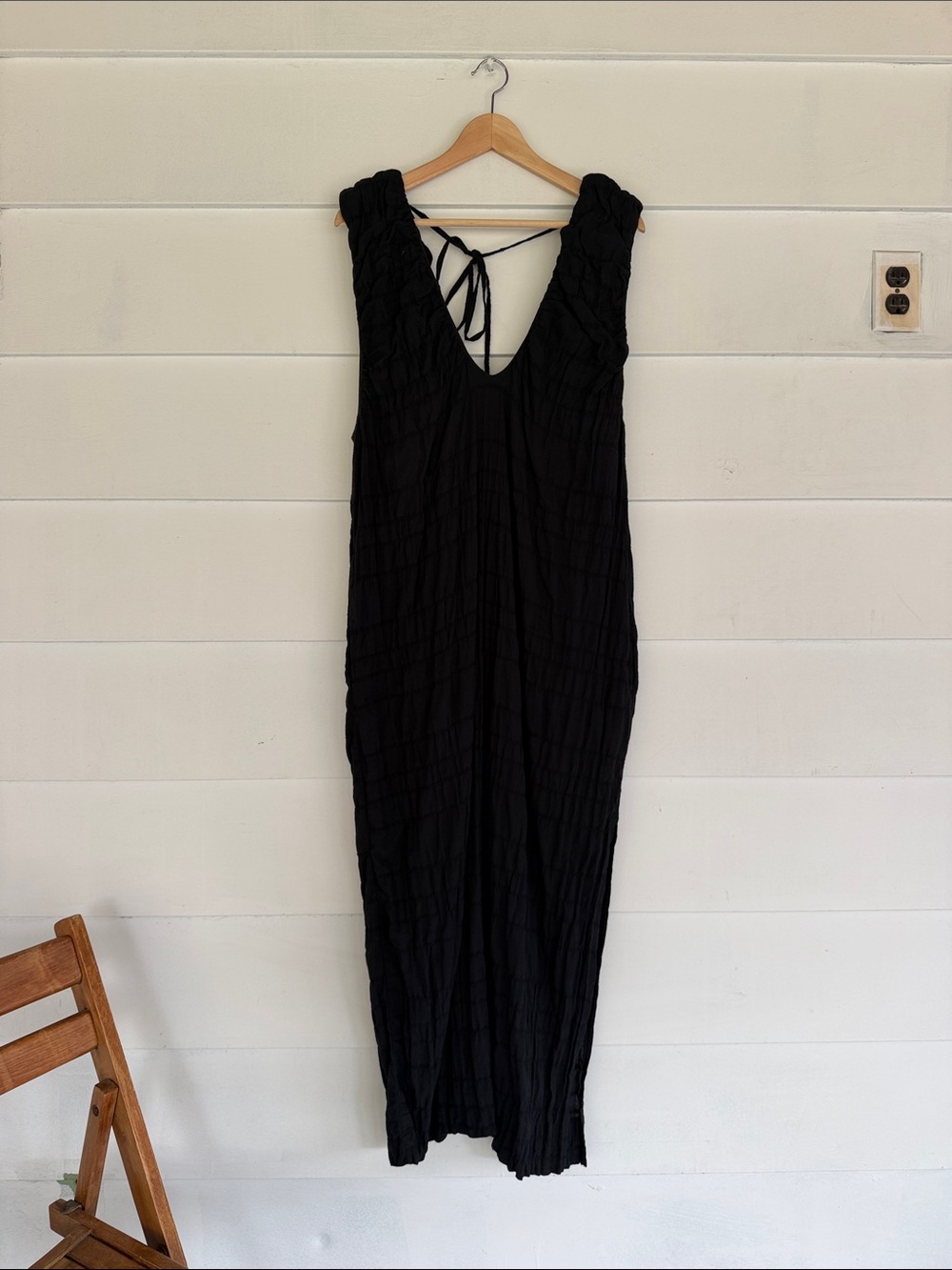 Free People Black Sleeveless V-Neck Maxi Dress